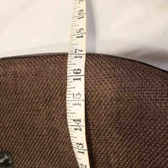 WOVEN BEADED BROWN SATCHEL PURSE Os - Picture 8 of 11